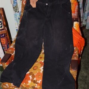 DFGL Men’s Black Pants Size L | Y2K Grunge / Skater Washed Cotton Baggy Leg